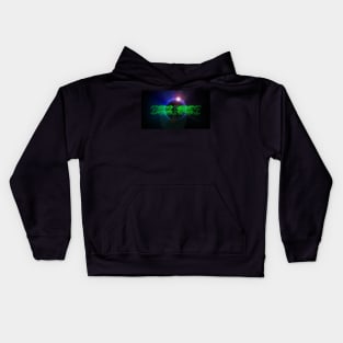 Sun and Moon Eclipse - Green 1 Kids Hoodie